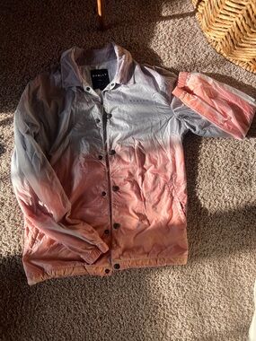 Oakley Ombre Coach Jacket in Pink and Gray Gradient